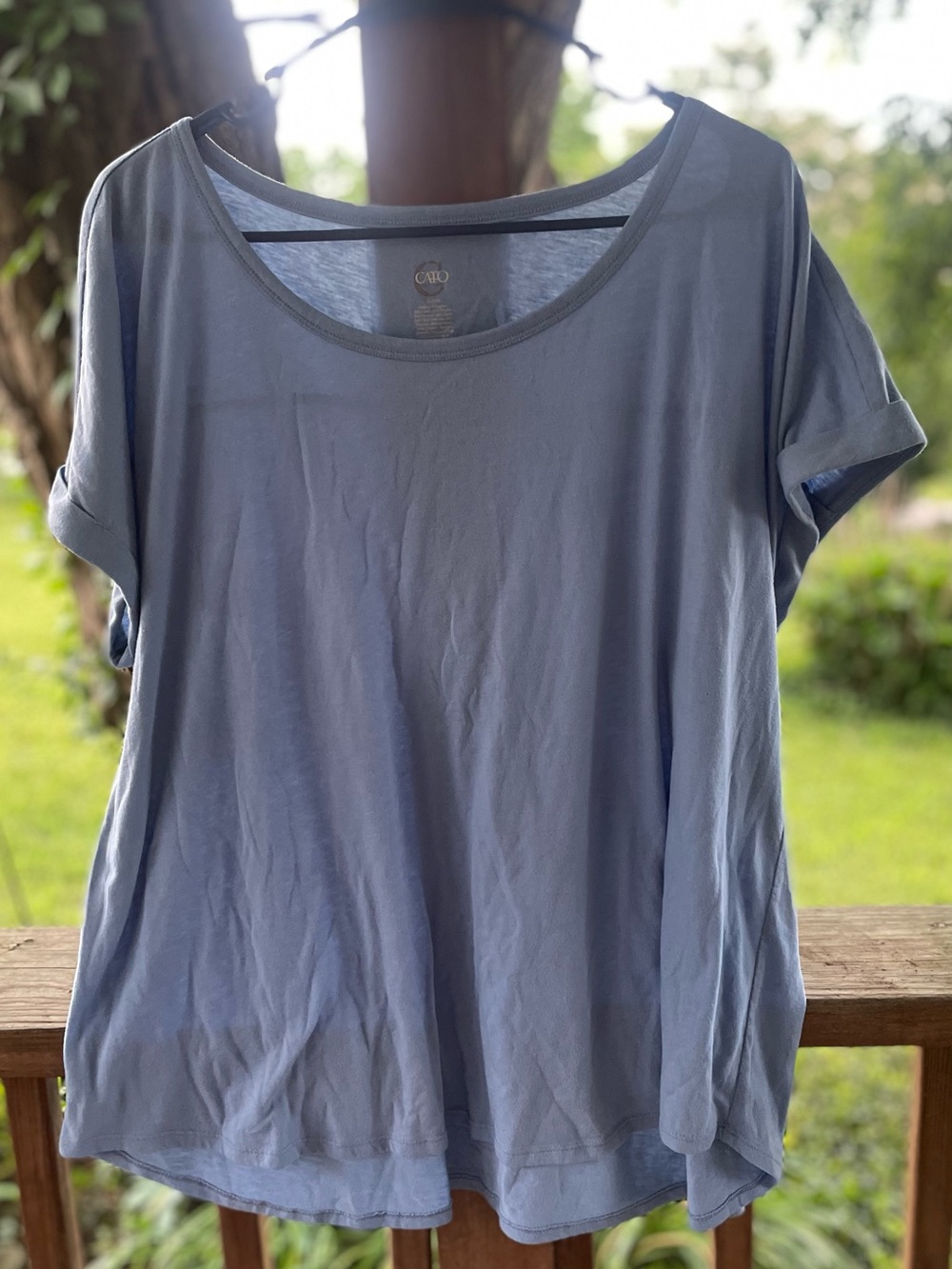 Cato Light Blue Scoop Neck Short Sleeve Tee